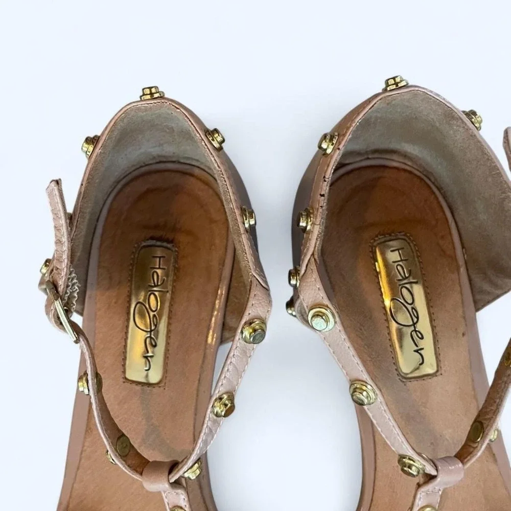 Halogen Olson pointytoe studded T-strap Flat patent‎ leather woman flats Sz 6.5